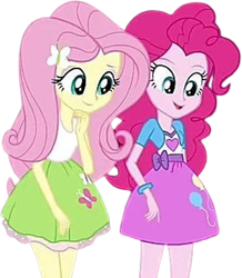 Size: 2196x2520 | Tagged: safe, derpibooru import, edit, edited screencap, editor:mrtoonlover83, screencap, fluttershy, pinkie pie, equestria girls, g4, background removed, female, not a vector