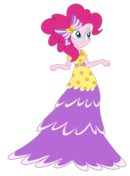 Size: 3000x4085 | Tagged: safe, artist:cartoonmasterv3, artist:nie-martw-sie-o-mnie, derpibooru import, pinkie pie, human, equestria girls, g4, make new friends but keep discord, clothes, dress, equestria girls-ified, gala dress, long dress, long skirt, skirt, solo, vector