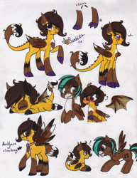 Size: 1248x1615 | Tagged: safe, artist:tazzy-girl, derpibooru import, oc, oc only, oc:chroma fusion, oc:sun blitz, dracony, dragon, hybrid, pegasus, pony, clothes, female, necktie, traditional art