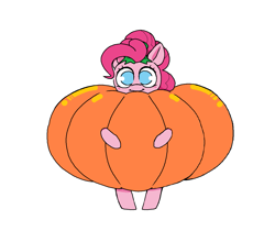 Size: 1255x1104 | Tagged: safe, artist:dsstoner, pinkie pie, earth pony, pony, clothes, costume, cute, female, mare, pinktober, pumpkin, simple background, solo, white background