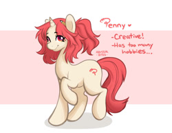 Size: 1015x787 | Tagged: safe, artist:abyssalbites, derpibooru import, oc, oc only, pony, unicorn, horn, pencil, pencil behind ear, solo