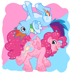 Size: 894x894 | Tagged: safe, artist:p2iimon, derpibooru import, pinkie pie, rainbow dash, earth pony, pegasus, pony, g4, duo