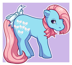 Size: 941x850 | Tagged: safe, artist:p2iimon, derpibooru import, bow tie (g1), earth pony, pony, g1, bowtie, solo