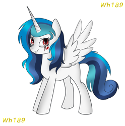 Size: 1400x1414 | Tagged: safe, artist:wh189, derpibooru import, oc, oc only, oc:praetorian themis, alicorn, alicorn oc, horn, looking at you, simple background, solo, tattoo, white background, wings