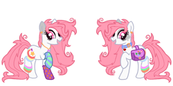 Size: 1000x500 | Tagged: safe, artist:lastunicorn666, derpibooru import, oc, oc only, oc:stickerpet, earth pony, bag, clothes, fangs, female, mare, saddle bag, simple background, socks, solo, transparent background