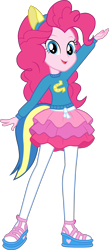 Size: 2132x4905 | Tagged: safe, artist:octosquish7260, derpibooru import, pinkie pie, human, equestria girls, g4, clothes, eqg promo pose set, female, rah rah skirt, sandals, simple background, skirt, solo, standing, sweater, teenager, tights, transparent background, wondercolt ears, wondercolts