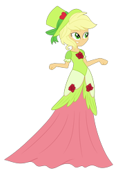 Size: 3000x4085 | Tagged: safe, artist:cartoonmasterv3, artist:nie-martw-sie-o-mnie, derpibooru import, applejack, human, equestria girls, g4, make new friends but keep discord, clothes, dress, gala dress, long dress, long skirt, simple background, skirt, solo, transparent background, vector