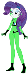 Size: 752x1983 | Tagged: safe, artist:invisibleink, derpibooru import, editor:jbrony, rarity, human, equestria girls, g4, arrow, bodysuit, boots, clothes, eyeball, gloves, jumpsuit, power rangers, shoes, simple background, solo, transparent background