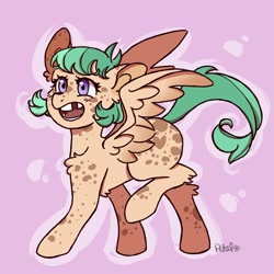 Size: 3000x3000 | Tagged: safe, artist:petaltheartist, derpibooru import, oc, oc:crunchie, pegasus, pony, female, filly, foal, solo