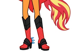 Size: 1024x754 | Tagged: safe, artist:mixiepie, derpibooru import, edit, sunset shimmer, human, equestria girls, g4, boots, boots shot, cropped, crystal guardian, high heel boots, legs, pictures of legs, shoes, solo