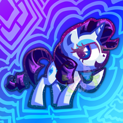 Size: 3840x3840 | Tagged: safe, artist:endercatcore, derpibooru import, rarity, pony, unicorn, abstract background, gradient lineart, horn, solo