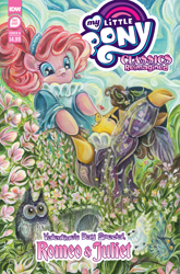 Size: 2063x3131 | Tagged: safe, artist:sara richard, artist:sararichard, derpibooru import, idw, cheese sandwich, pinkie pie, pony, g4, cheesepie, comic cover, cover, cover art, female, high res, male, my little pony classics reimagined: romeo and juliet, my little pony logo, official, official comic, romeo and juliet, shipping, straight, the implications are horrible, this will end in death