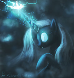 Size: 736x774 | Tagged: safe, artist:grissaecrim, derpibooru import, oc, oc only, pony, unicorn, 30 minute art challenge, electricity, elemental, horn, lightning, ponified, solo, species swap