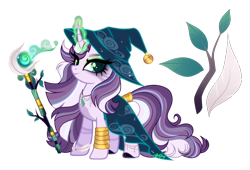 Size: 3488x2370 | Tagged: safe, artist:afterglory, derpibooru import, oc, oc only, hybrid, pony, unicorn, zony, g4, adoptable, alternate versions at source, bangles, base used, bracelet, bracer, cape, clothes, coat markings, colored pupils, curved horn, eye clipping through hair, eyeshadow, female, female oc, fluffy tail, for sale, glowing, glowing horn, glowing mane, glowing tail, green eyes, green eyeshadow, green magic, green pupils, halloween, hat, high res, holiday, horn, jewelry, lavender coat, leg stripes, long mane, long tail, looking back, magical lesbian spawn, makeup, mare, mare oc, multicolored mane, multicolored tail, necklace, offspring, parents:glimmercora, purple coat, purple eyeshadow, purple mane, purple tail, signature, simple background, smiling, solo, staff, standing, striped mane, striped tail, stripes, tail, tail accessory, tail jewelry, thick eyelashes, three quarter view, tied tail, transparent background, witch hat, zony oc