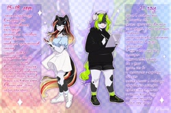 Size: 2560x1686 | Tagged: safe, artist:seurnik, derpibooru import, oc, oc only, oc:seurnik, anthro, pony, unicorn, adorable face, artist, black and white, black coat, black hair, blue eyes, clothes, cute, digital art, female, glasses, golden eyes, grayscale, green hair, hoodie, horn, info, information, mare, monochrome, purple hair, shorts, skirt, solo