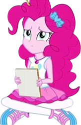 Size: 1640x2520 | Tagged: safe, derpibooru import, edit, edited screencap, editor:mrtoonlover83, screencap, pinkie pie, equestria girls, g4, background removed, book, cute, diapinkes, female, not a vector, simple background, solo, transparent background