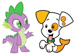 Size: 11033x8074 | Tagged: safe, artist:rydercash14, derpibooru import, spike, dog, dragon, mermaid, bubble guppies, bubble puppy, crossover, cute, fish tail, low effort, male, mermaid tail, mermaidized, merman, no effort, species swap, tail