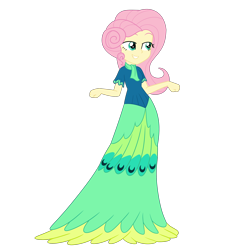 Size: 3000x3000 | Tagged: safe, artist:cartoonmasterv3, artist:nie-martw-sie-o-mnie, derpibooru import, fluttershy, human, equestria girls, g4, make new friends but keep discord, clothes, dress, gala dress, long dress, long skirt, simple background, skirt, solo, transparent background, vector