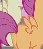 Size: 154x175 | Tagged: safe, derpibooru import, screencap, scootaloo, pegasus, pony, g4, butt, cropped, episode needed, female, filly, foal, picture for breezies, plot, scootabutt