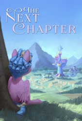 Size: 624x924 | Tagged: safe, artist:rhorse, cozy glow, pegasus, pony, book cover, looking away, solo, text, twilight's castle