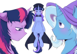 Size: 1068x748 | Tagged: safe, artist:0liiver, derpibooru import, trixie, twilight sparkle, oc, oc:flawless sparklemoon, pony, unicorn, g4, fusion, fusion:trixie, fusion:twilight sparkle, fusion:twixie, horn, my little pony the movie: the death of twilight sparkle, simple background, transparent background