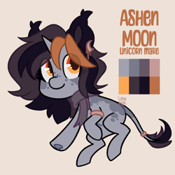 Size: 2500x2500 | Tagged: safe, artist:lionbun, derpibooru import, oc, oc:ashen moon, pony, unicorn, character design, clothes, horn, leonine tail, reference sheet, scarf, tail