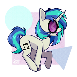 Size: 2894x2894 | Tagged: safe, artist:jellysketch, derpibooru import, dj pon-3, vinyl scratch, pony, unicorn, g4, glasses, horn, smiling, solo