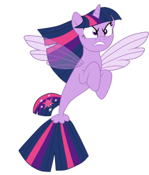 Size: 2126x2487 | Tagged: safe, artist:gmaplay, derpibooru import, twilight sparkle, twilight sparkle (alicorn), alicorn, pony, seapony (g4), g4, my little pony: the movie, angry, clothes, dorsal fin, female, fin, fin wings, fins, fish tail, flowing mane, flowing tail, horn, mare, seaponified, seapony twilight, see-through, simple background, solo, species swap, spread wings, swimming, tail, teeth, transparent background, twilight is not willing to learn, twilight sparkle is not amused, unamused, wings