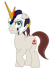 Size: 1154x1617 | Tagged: safe, artist:gmaplay, derpibooru import, oc, oc only, oc:stardust memory, pony, unicorn, armor, gundam, horn, male, nu gundam, royal guard, royal guard armor, simple background, solo, stallion, stallion oc, transparent background