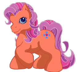 Size: 1024x959 | Tagged: safe, artist:anscathmarcach, artist:collegeman1998, derpibooru import, earth pony, pony, g3, chonk, cute, female, mare, raised hoof, raised leg, sew-and-so, sewandsodorable, simple background, smiling, solo, transparent background