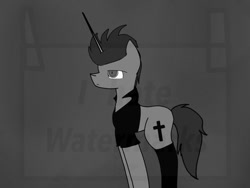 Size: 512x384 | Tagged: artist needed, safe, derpibooru import, oc, oc only, oc:black cross, pony, unicorn, clothes, horn, male, solo, stallion