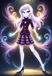 Size: 832x1216 | Tagged: safe, ai content, derpibooru import, machine learning generated, fleur-de-lis, human, equestria girls, g4, background human, clothes, crystal prep academy, crystal prep academy uniform, crystal prep shadowbolts, cutie mark accessory, cutie mark hair accessory, female, hair accessory, hairclip, legs, miss fleur is trying to seduce us, prompter:lobo299, school uniform, shoes, slender, thin