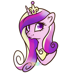 Size: 2480x2480 | Tagged: safe, artist:audreen, derpibooru import, princess cadance, alicorn, pony, g4, female, mare, simple background, solo, white background