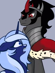 Size: 1620x2160 | Tagged: safe, artist:amanecerlobo, derpibooru import, king sombra, pony, unicorn, g4, dawnshade, horn