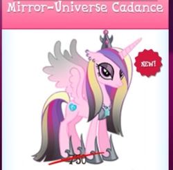 Size: 509x501 | Tagged: safe, derpibooru import, princess cadance, alicorn, g4, gameloft, goth, mirror universe