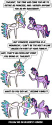 Size: 1000x2400 | Tagged: safe, artist:sneshpone, derpibooru import, princess celestia, twilight sparkle, twilight sparkle (alicorn), alicorn, pony, g4, 3 panel comic, comic, duo, duo female, female, lesbian, shipping, simple background, twilestia, white background