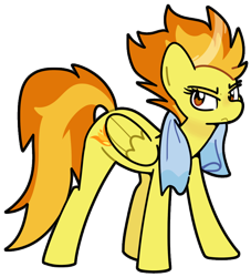 Size: 818x900 | Tagged: safe, artist:kindakismet, derpibooru import, spitfire, pegasus, pony, g4, angry, scowl, simple background, solo, towel, transparent background