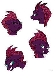 Size: 1620x2160 | Tagged: safe, artist:anix_space, derpibooru import, tempest shadow, pony, unicorn, g4, angry, broken horn, eye scar, facial expressions, facial scar, horn, scar, simple background, sketch, smiling, smirk, white background