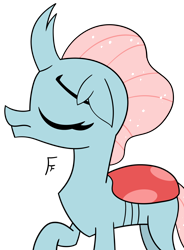 Size: 2182x2961 | Tagged: safe, artist:frownfactory, derpibooru import, ocellus, changedling, changeling, g4, eyes closed, female, simple background, solo, transparent background