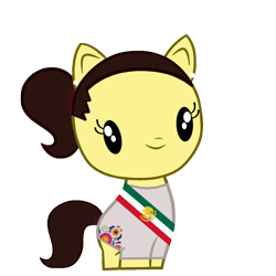 Size: 1500x1500 | Tagged: safe, artist:archooves, derpibooru import, oc, oc only, pony, base used, claudia sheinbaum, clothes, current events, cutie mark crew, dress, mexican, mexico, ponified, president, simple background, solo, species swap, toy, transparent background