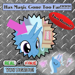 Size: 2000x2000 | Tagged: safe, artist:mightyshockwave, derpibooru import, trixie, bicorn, g4, clickbait, horn, multiple horns