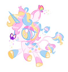 Size: 1494x1582 | Tagged: safe, artist:peaceandlove26, artist:twinklewish, derpibooru import, oc, oc only, oc:dreamie (webkinzworldz), alicorn, butterfly, pony, 2021, alicorn oc, big head, blaze (coat marking), blue eyelashes, blue teeth, chibi, coat markings, colored eartips, colored eyelashes, colored hooves, colored horn, colored lineart, colored pupils, colored teeth, curly hair, curly mane, ear tufts, eyeshadow, facial markings, gay pride flag, hooves, horn, leonine tail, lidded eyes, long tail, makeup, multiple tails, nonbinary, nonbinary oc, nonbinary pride flag, old art, pink eyeshadow, pride, pride flag, profile, raised hoof, raised leg, sharp teeth, shiny hooves, shiny mane, shiny tail, short mane, simple background, smiling, socks (coat marking), solo, sparkles, striped horn, tail, teeth, thin tail, three toned eyes, three toned mane, three toned tail, transgender, transgender oc, transgender pride flag, two tails, two toned ears, white background, wings, yellow hooves, yellow pupils