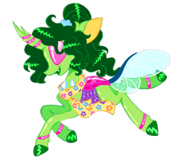 Size: 2000x1808 | Tagged: safe, artist:peaceandlove26, artist:twinklewish, derpibooru import, oc, oc only, oc:elytron, changedling, changeling, 2021, alternate color palette, alternate mane color, alternate tail color, big ears, blue tail, carapace, changedling oc, changeling oc, clothes, colored hooves, colored mouth, colored pinnae, colored tail, ear fluff, ears, fangs, gradient eyes, green body, green mane, green mouth, hair tie, hooves, long legs, nonbinary, nonbinary oc, old art, open mouth, open smile, pink eyes, ponysona, profile, scarf, shiny body, shiny hooves, shiny mane, simple background, smiling, solo, tail, thin legs, tied mane, transparent background, transparent tail