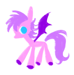 Size: 1056x1070 | Tagged: safe, artist:peaceandlove26, artist:twinklewish, derpibooru import, oc, oc only, oc:cosmic dawn (webkinzworldz), bat pony, pony, 2021, bat pony oc, doodle, lineless, minimalist, old art, simple background, solo, white background