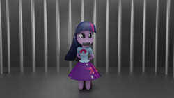 Size: 3840x2160 | Tagged: safe, artist:ennddy, derpibooru import, human, equestria girls, g4, 3d, bondage, clothes, crying, female, gag, hands behind back, high res, skirt, solo, tape, tape gag, tied up