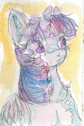 Size: 1552x2333 | Tagged: safe, artist:buttercupsaiyan, derpibooru import, twilight sparkle, twilight sparkle (alicorn), alicorn, chest fluff, female, painting, solo, traditional art, watercolor painting