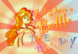 Size: 2480x1748 | Tagged: safe, artist:astralune, derpibooru import, adagio dazzle, pony, unicorn, battle of the bands, gem, gradient background, horn, light, ponified, rainbow rocks 10th anniversary, rearing, siren gem, solo, species swap, text, unicorn adagio dazzle