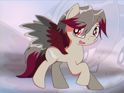 Size: 2500x1875 | Tagged: safe, artist:trackheadtherobopony, derpibooru import, oc, oc:cirrus sky, pegasus, cloud, solo, zoom layer