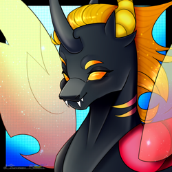 Size: 1000x1000 | Tagged: safe, artist:legendaryshadee, derpibooru import, oc, oc:husk, changeling, bust, portrait, solo