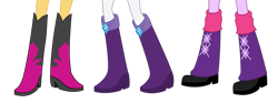 Size: 1107x413 | Tagged: safe, derpibooru import, editor:josephpatrickbrennan, rarity, sunset shimmer, twilight sparkle, human, equestria girls, g4, boots, boots shot, cropped, female, high heel boots, legs, pictures of legs, shoes, trio, trio female